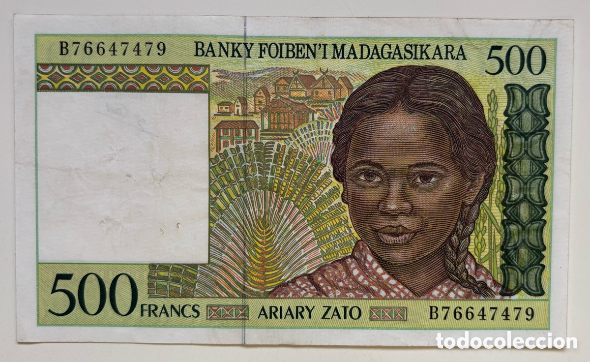 Billetes extranjeros: Billete MADAGASCAR 500 Francos (1994) Francs