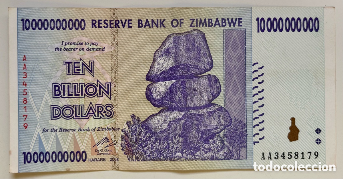 Billetes extranjeros: Billete ZIMBABWE 10000000000 Dolares 2008. 10 Billones Dollars