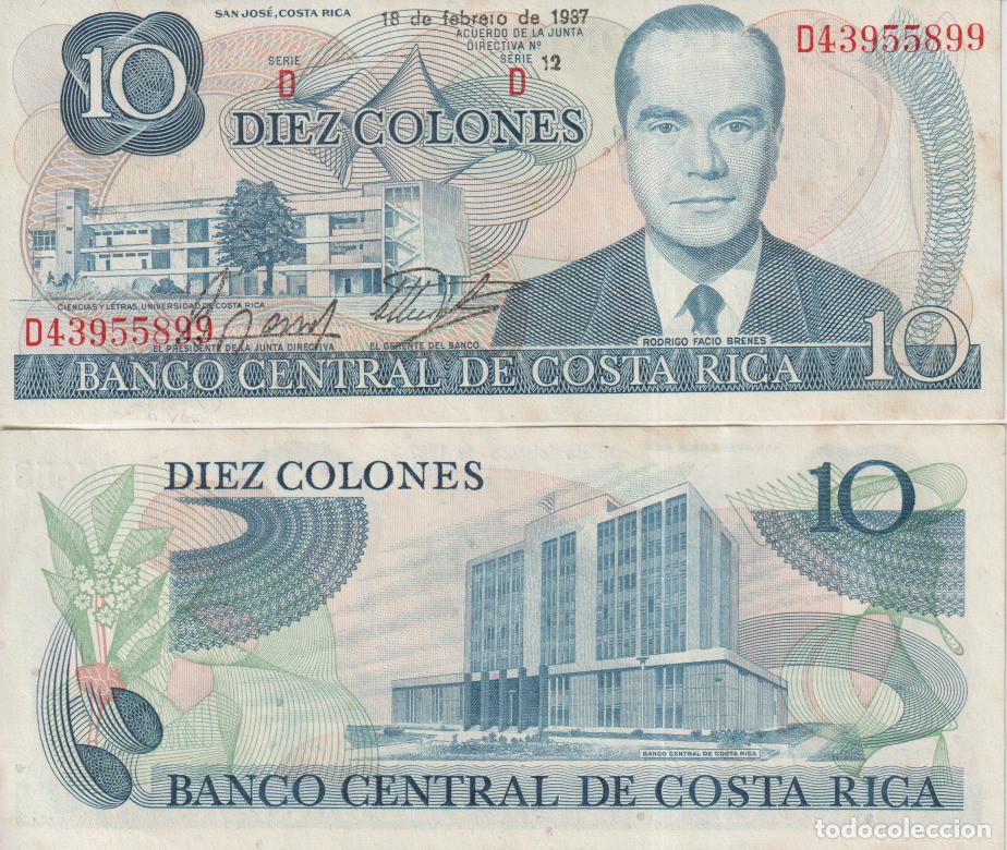 Billetes extranjeros: Costa Rica 10 Colones del 1987 Pick 237 b SC/UNC