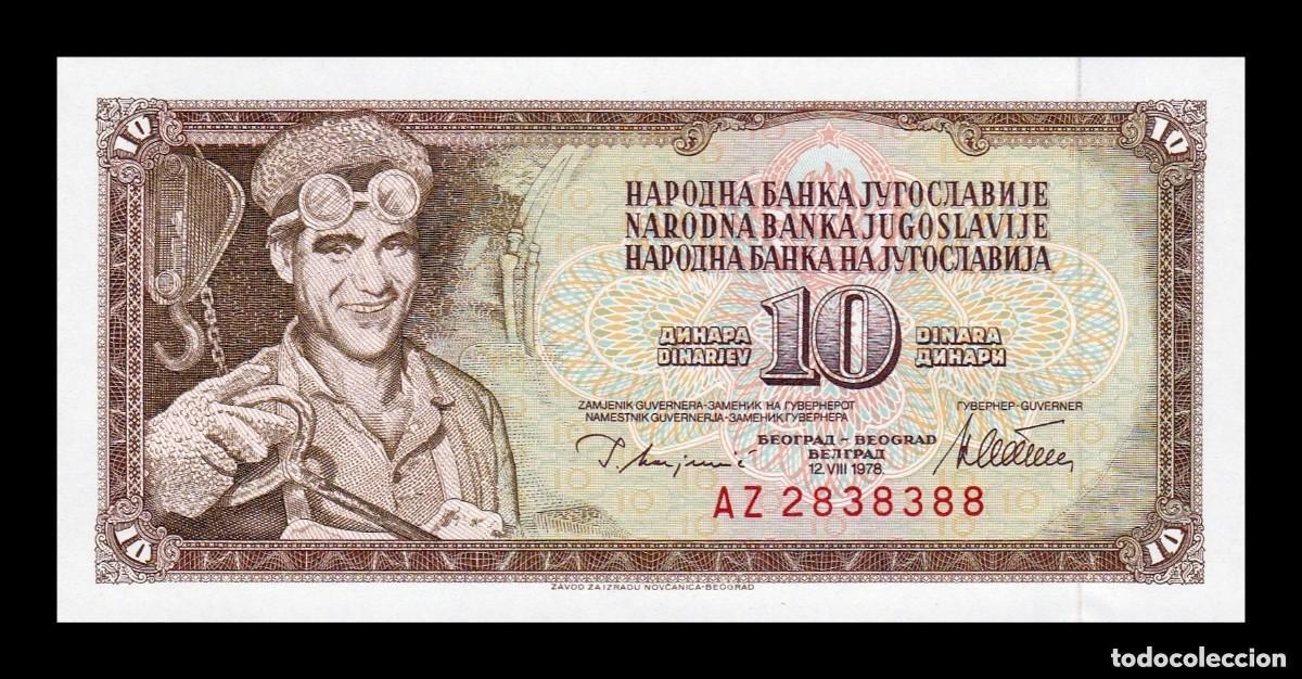 Billetes extranjeros: Yugoslavia 10 Dinares 1978 SC UNC
