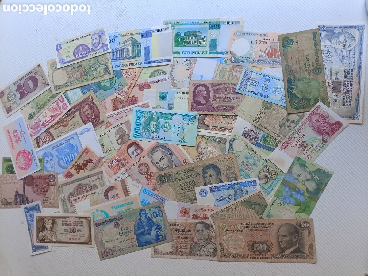 Billetes extranjeros: 50 billetes internacionales diferentes