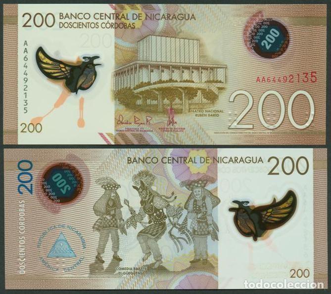 Billetes extranjeros: NICARAGUA. 200 cordobas D. 17.08. 2023. Polimero. S/C.