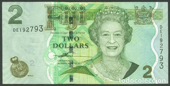 Notas Internacionais: FIJI (FIYI). 2 dolares (2007). Pick 109a. Ver firma.
