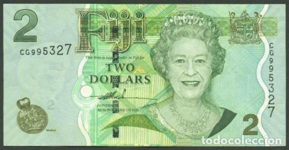 Notas Internacionais: FIJI (FIYI). 2 dolares (2007). Pick 109a. Ver firma.