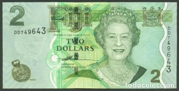 Notas Internacionais: FIJI (FIYI). 2 dolares (2007). Pick 109a. Ver firma.
