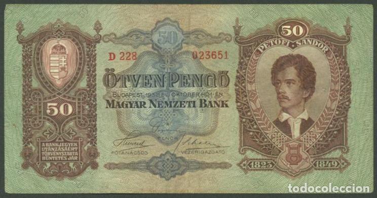 Notas Internacionais: HUNGRIA. 50 pengo 1932. Pick 99.