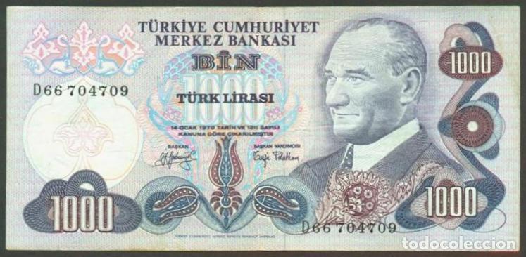 Banconote internazionali: TURQUIA. 1000 lira L.1970. Pick 191.