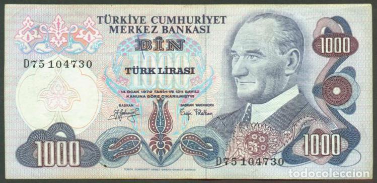 Banconote internazionali: TURQUIA. 1000 lira L.1970. Pick 191.