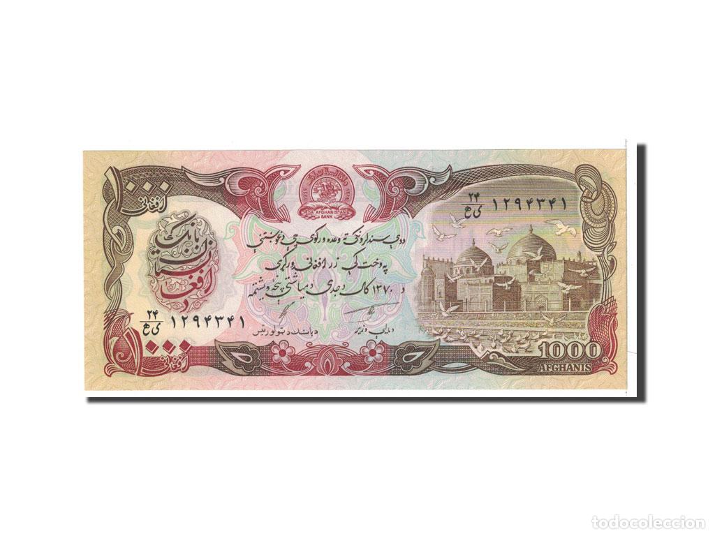 Billetes extranjeros: [#118006] Billete, 1000 Afghanis, 1990, Afganist&aacute;n, KM:61b, Undated, UNC