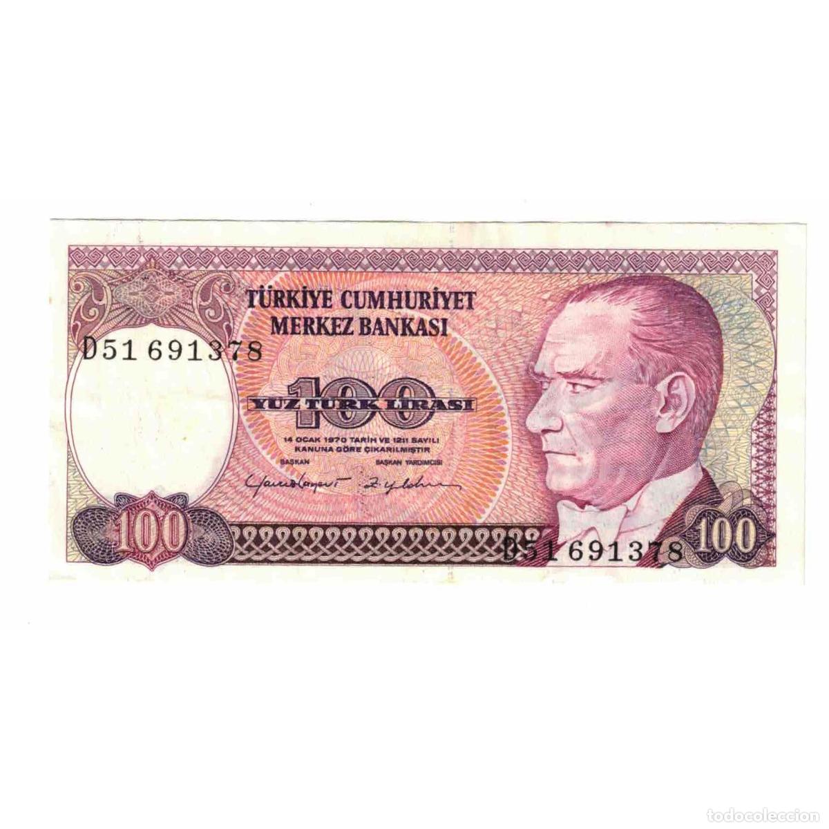 Billetes extranjeros: [#330087] Billete, 100 Lira, 1970, Turqu&iacute;a, 1970-10-14, KM:194b, EBC