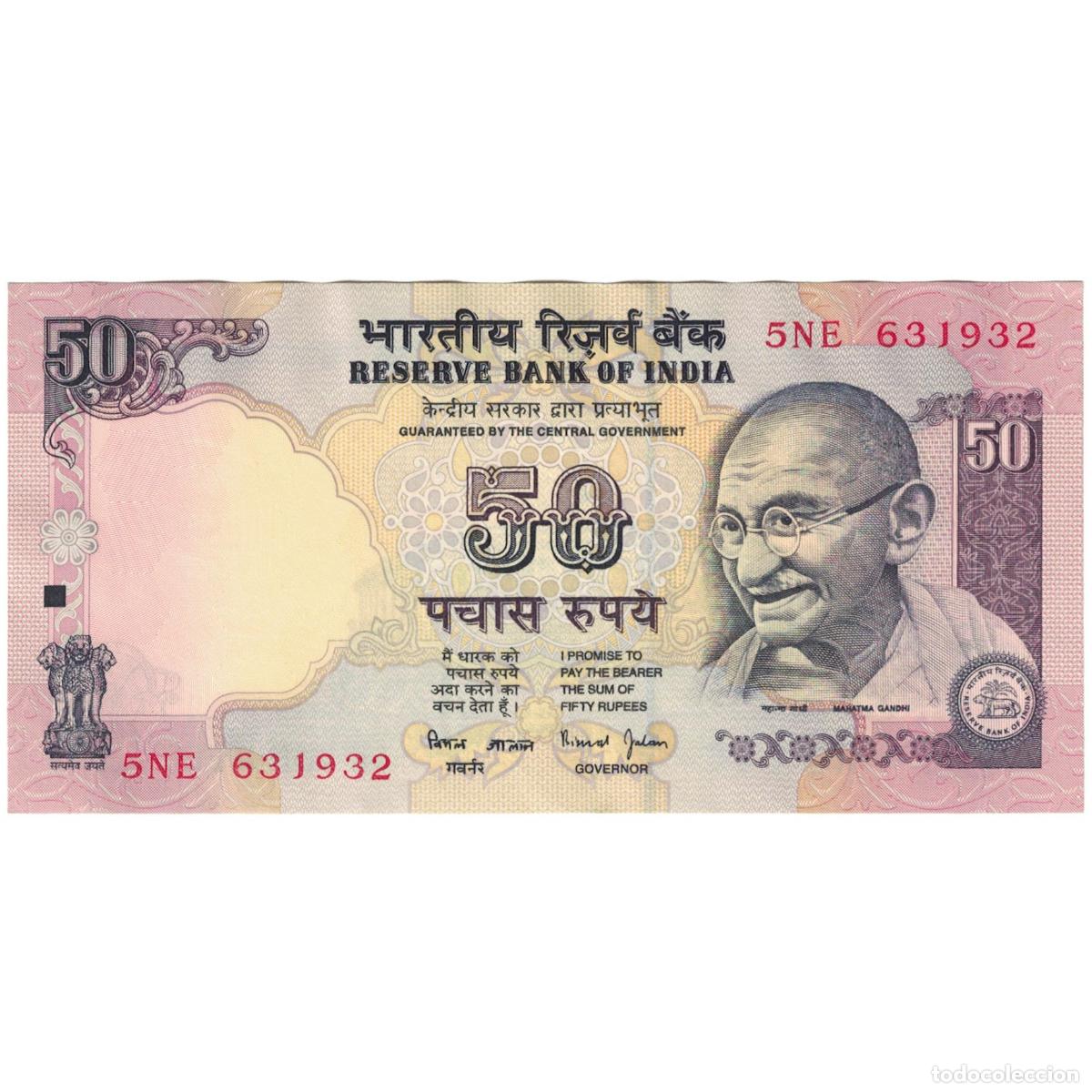 Billetes extranjeros: [#194577] Billete, 50 Rupees, India, KM:90f, EBC