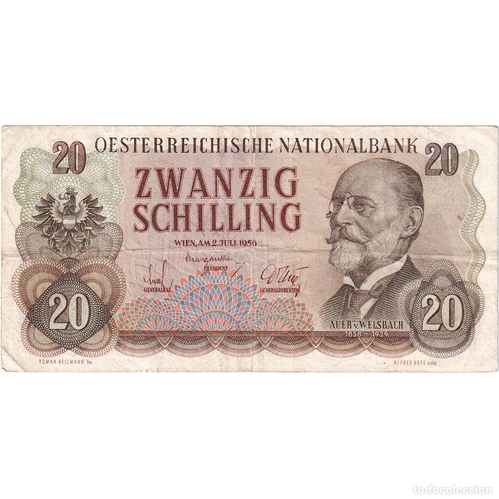 Billetes extranjeros: [#1230103] 20 Schilling, 1956, Austria, 1956-07-02, KM:136a, MBC