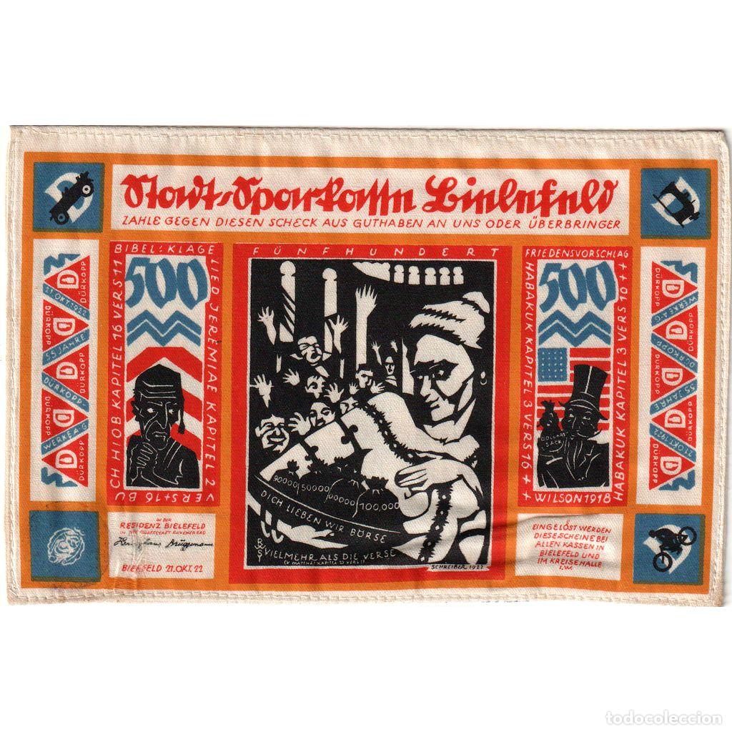 Billetes extranjeros: [#288864] Alemania, Bielefeld, 500 Mark, 1922-10-21, SC, Seda, Grabowski:53a