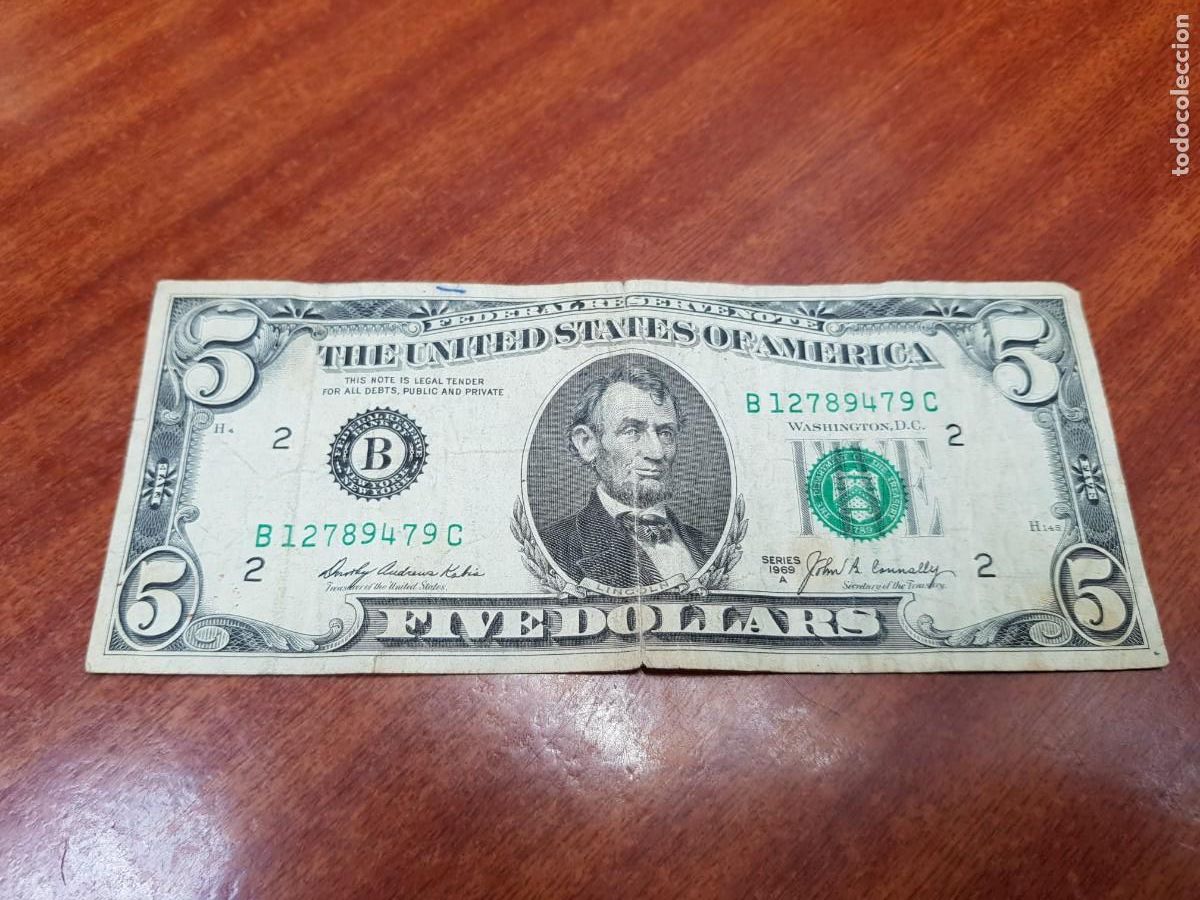 Billetes extranjeros: ESTADOS UNIDOS-5 DOLARES-SERIE 1969