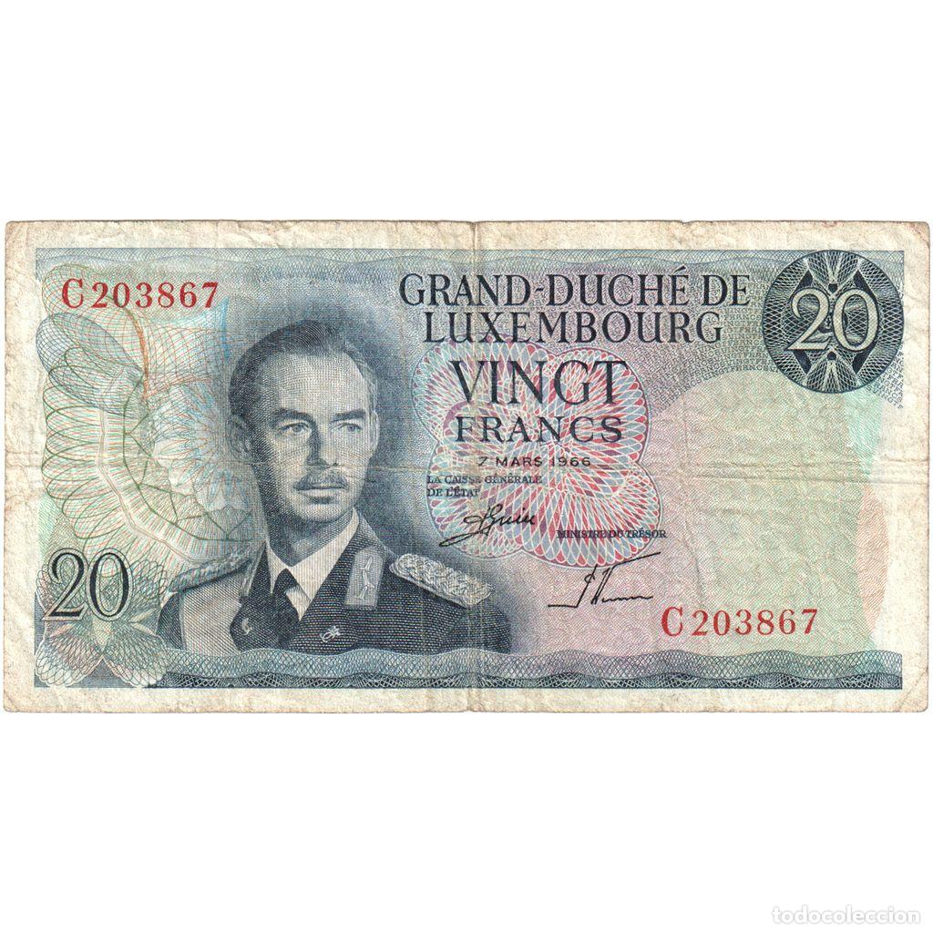 Billetes extranjeros: [#233415] Luxemburgo, 20 Francs, 1966-03-07, BC+