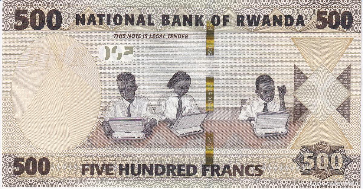 Billetes extranjeros: BILLETE DE RWANDA DE 500 FRANCS DEL A&Ntilde;O 2019 SIN CIRCULAR (SC)