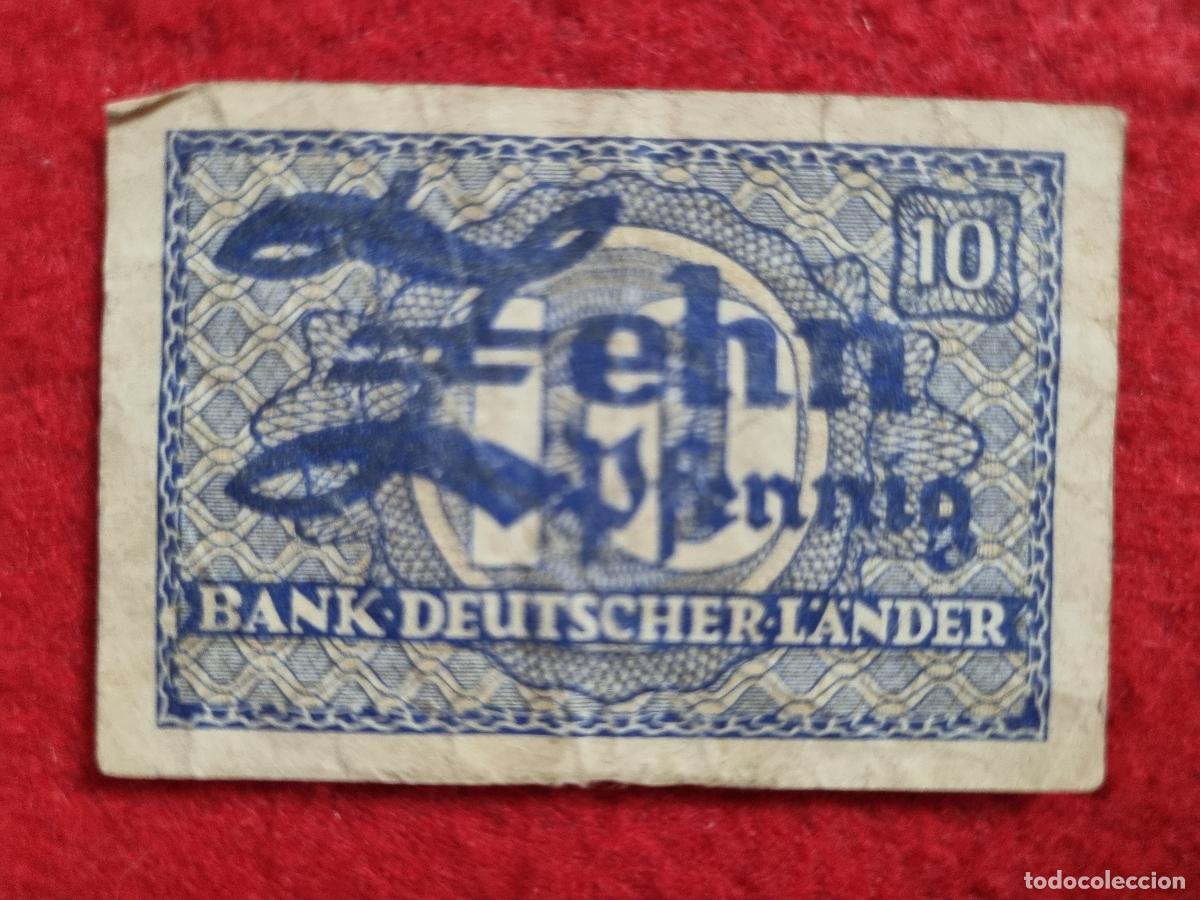 Billetes extranjeros: Q8 BILLETE ALEMANIA 10 ZEHN PFENNIG MBC ORIGINAL