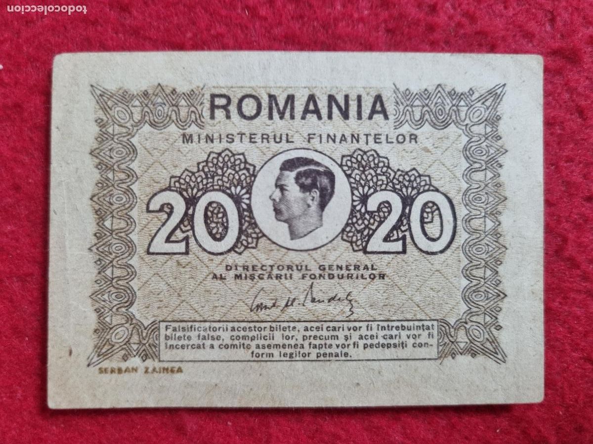 Billetes extranjeros: Q8 BILLETE RUMANIA ROMANIA 20 LEI 1945 EBC ORIGINAL