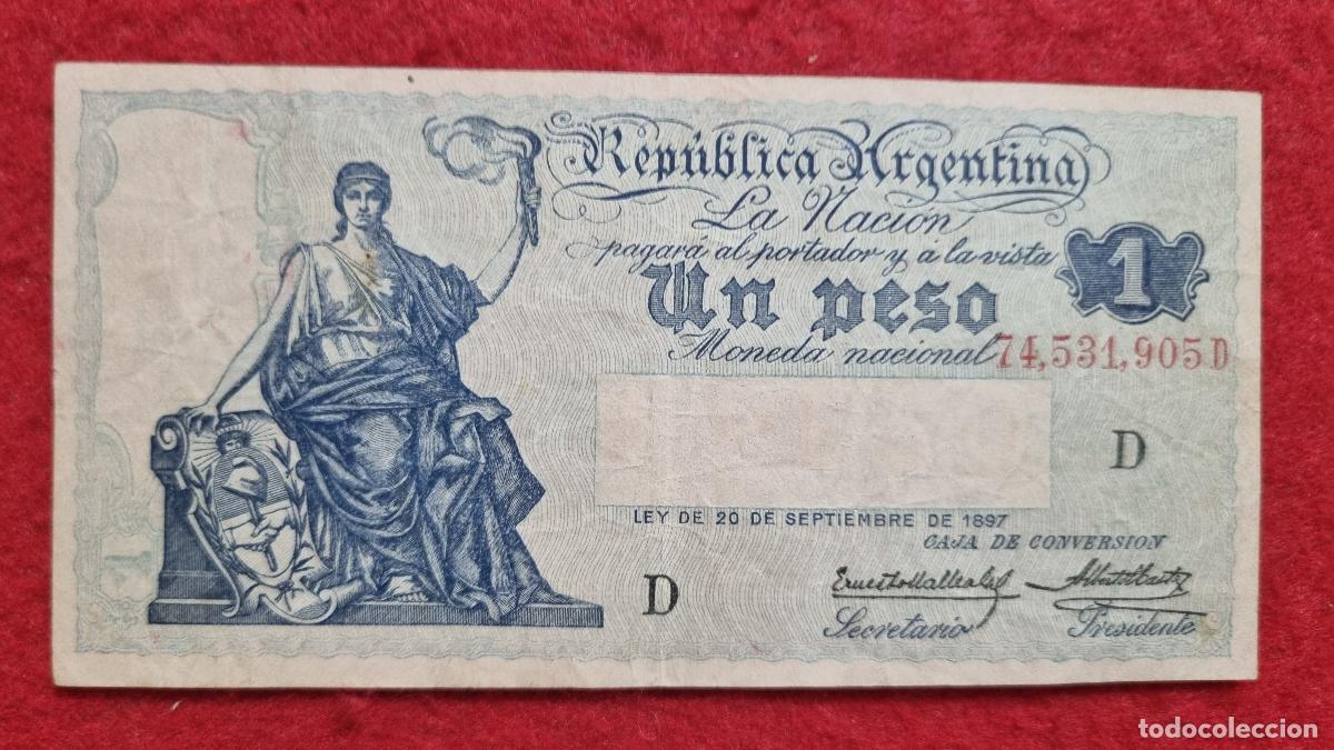 Billetes extranjeros: Q8 BILLETE ARGENTINA 1 PESO LEY 1897 MBC+ ORIGINAL T905