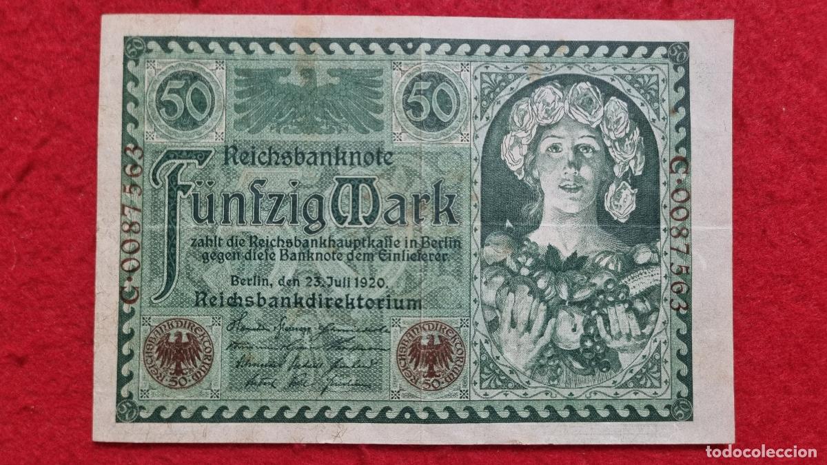 Billetes extranjeros: Q8 BILLETE ALEMANIA 50 MARCOS 1920 MBC ORIGINAL T563