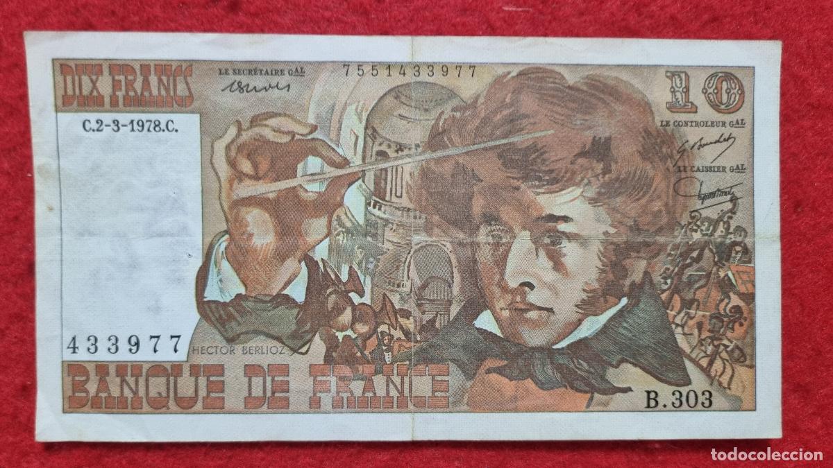 Billetes extranjeros: Q8 BILLETE FRANCIA 10 FRANCOS 1978 MBC ORIGINAL T977