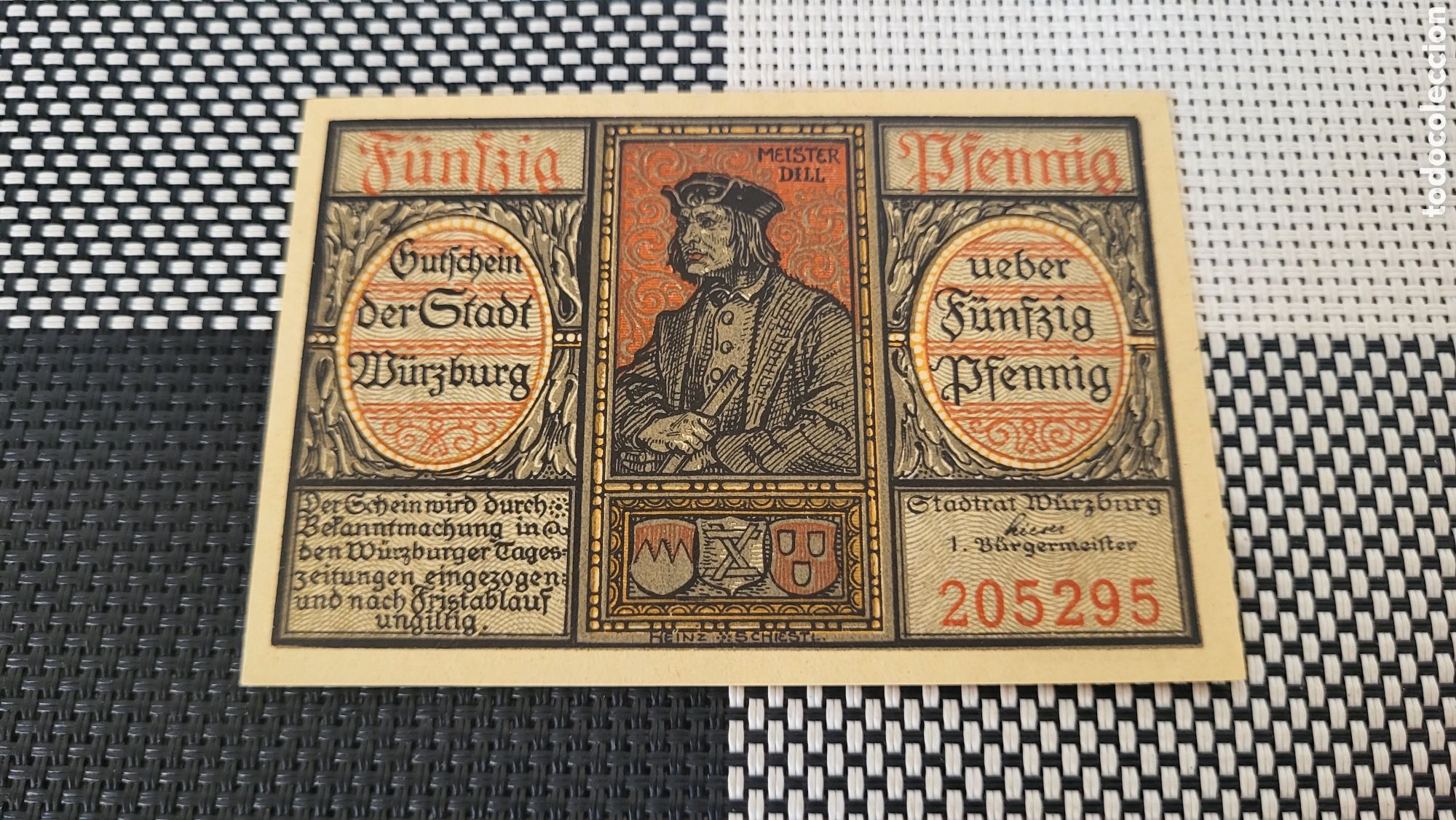 Billetes extranjeros: Antiguo bilete 50 pfennig lmperio Aleman
