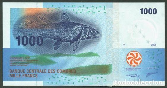 Billetes extranjeros: COMORES (COMOROS). 1000 francs (2020). Fauna. Hibrido. Pick 16c?. SC-. Ver descripcion.