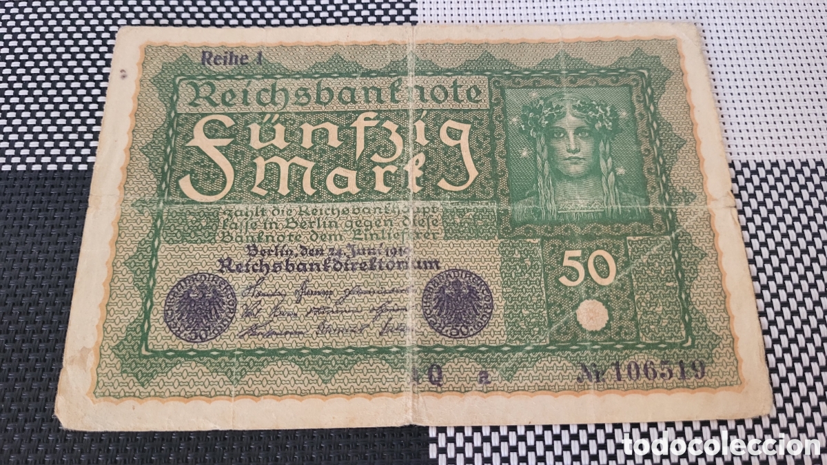 Banconote internazionali: Antiguo bilete lmperio Aleman