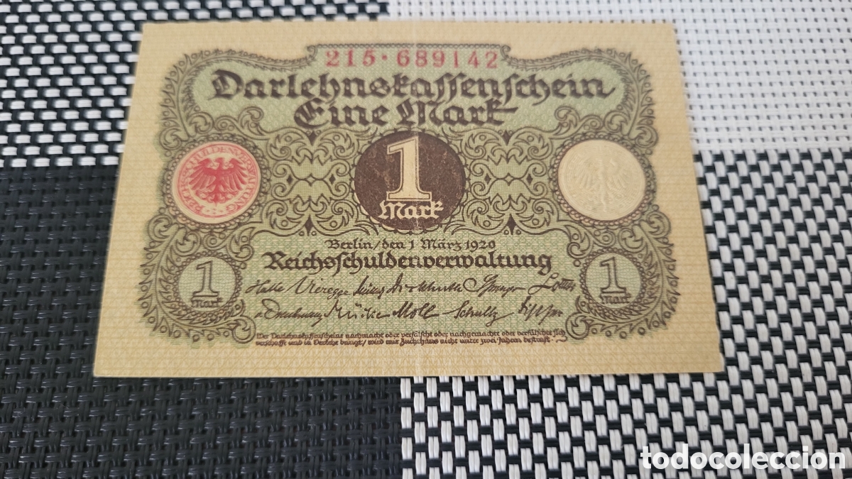 Billetes extranjeros: Antiguo bilete lmperio Aleman