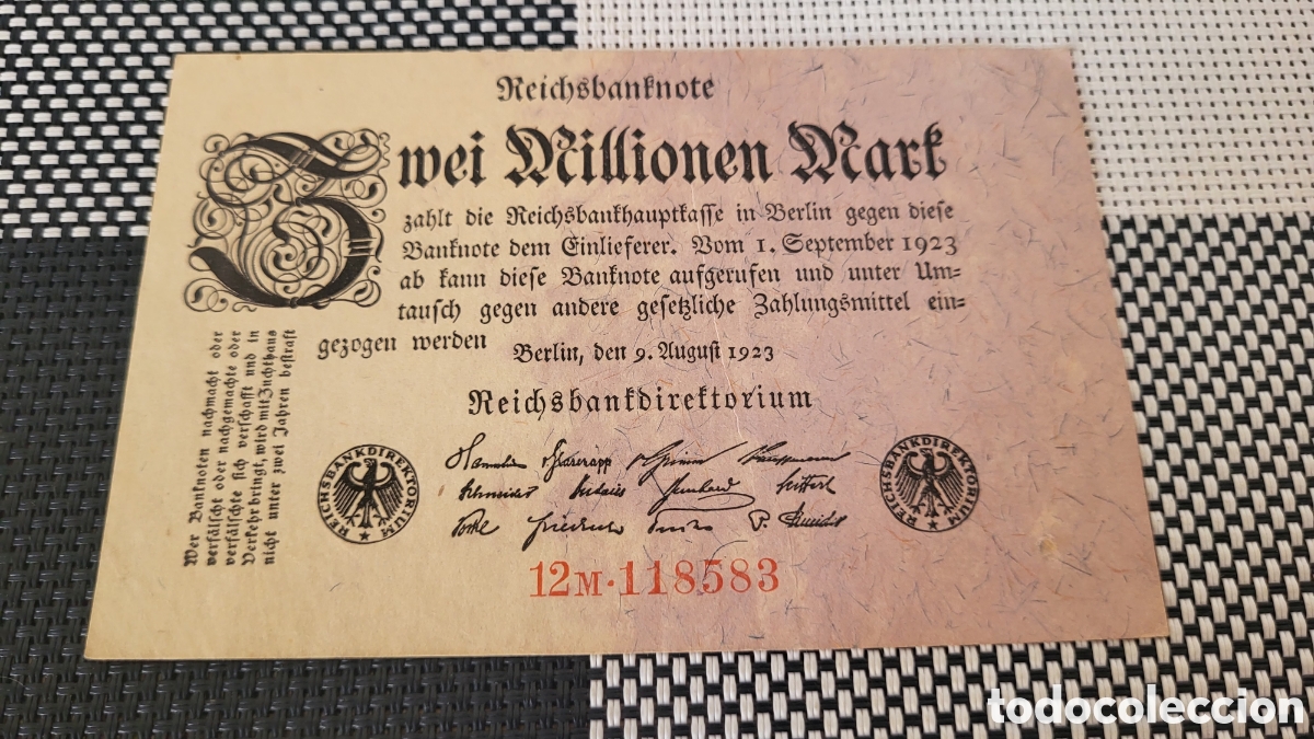 Billetes extranjeros: Antiguo bilete lmperio Aleman