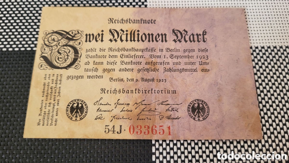 Billetes extranjeros: Antiguo bilete lmperio Aleman