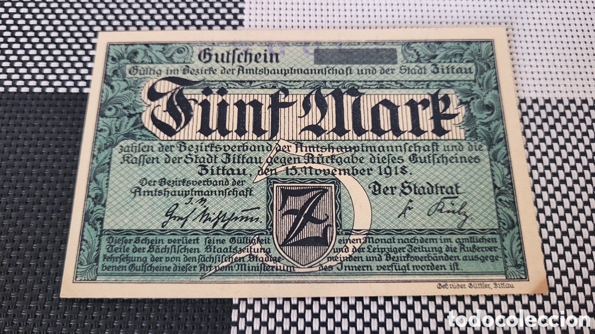 Billetes extranjeros: Antiguo bilete lmperio Aleman