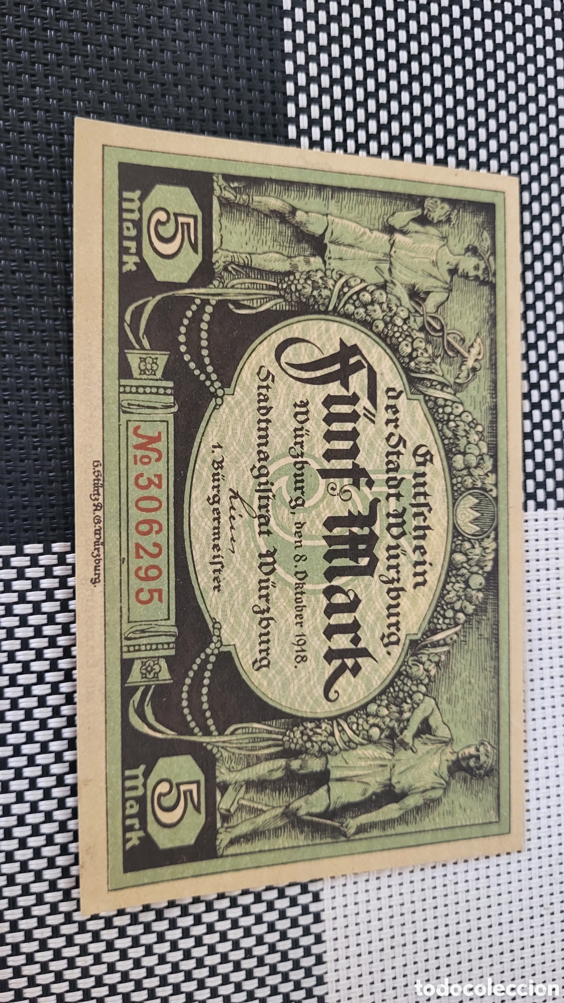 Billetes extranjeros: Antiguo bilete lmperio Aleman