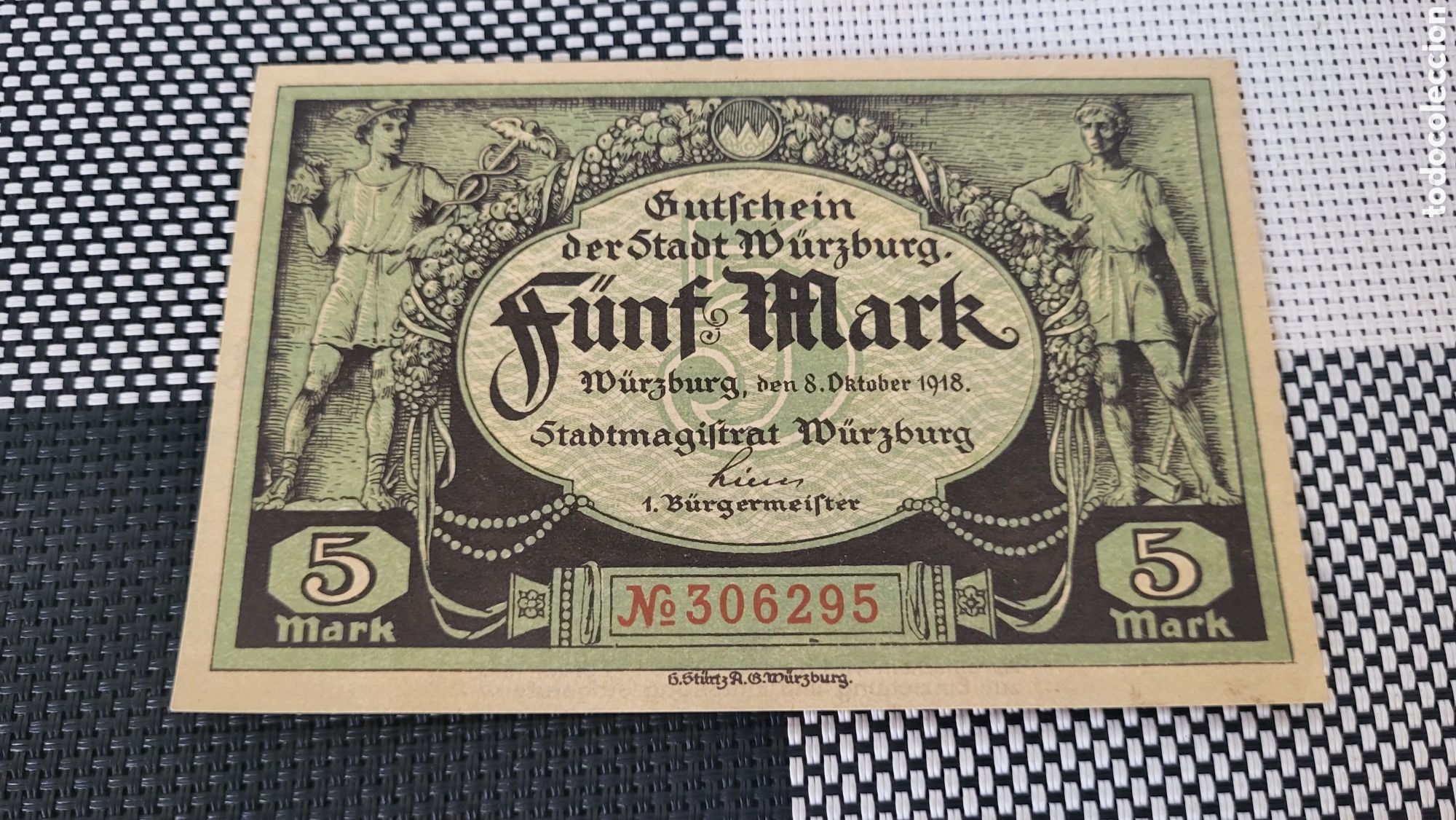 Billetes extranjeros: Antiguo bilete lmperio Aleman