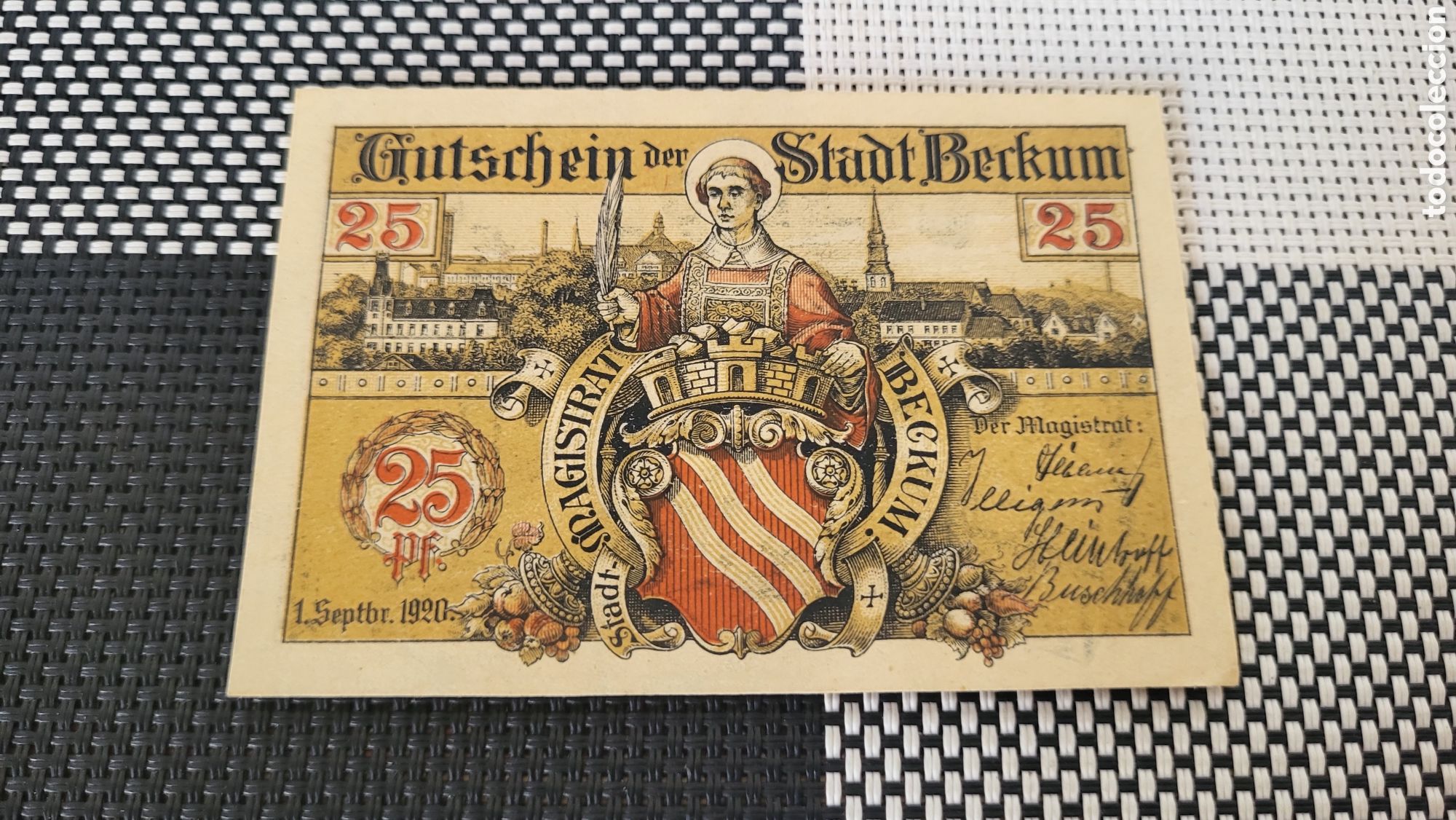 Billetes extranjeros: Antiguo bilete lmperio Aleman 1920