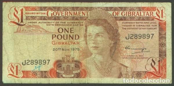 Billetes extranjeros: GIBRALTAR. 1 pound (libra) 1975. Pick 20a.