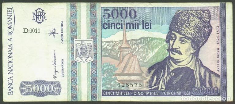 Billetes extranjeros: RUMANIA. 5000 lei mayo 1993. Pick 104. Serie H.