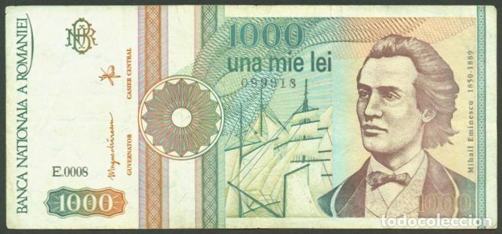 Billetes extranjeros: RUMANIA. 1000 lei 1991. Pick 101A. Serie E.