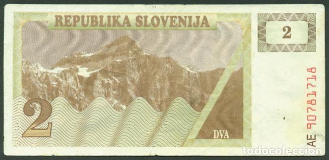Billetes extranjeros: ESLOVENIA. 2 tolarjev 1990. Pick 2.