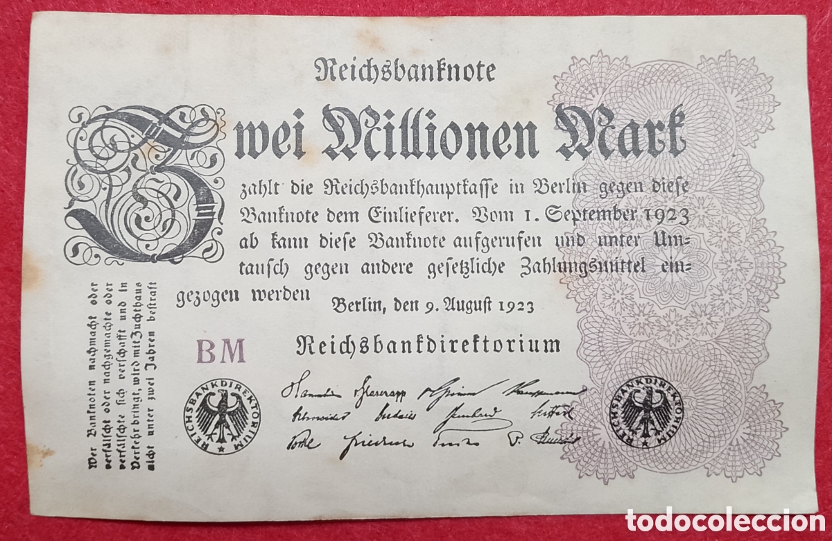Billetes extranjeros: Billete Alemania 2 millones de marcos 1923