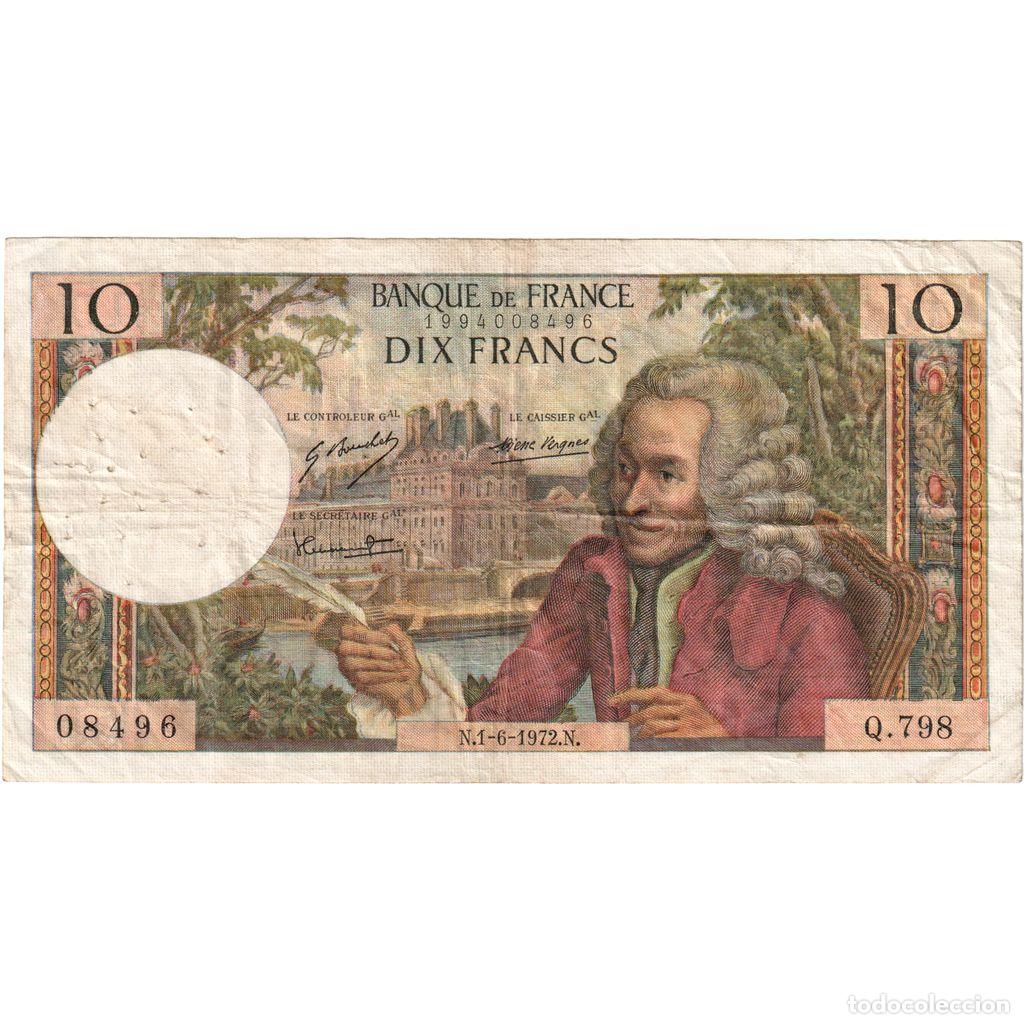 Billetes extranjeros: [#1515710] Francia, 10 Francs, Voltaire, 1972-06-01, Q.798, BC