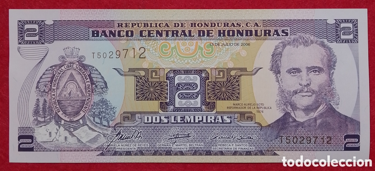 Billetes extranjeros: Billete Honduras 2 lempiras Pick #80Ae 2006 s/c