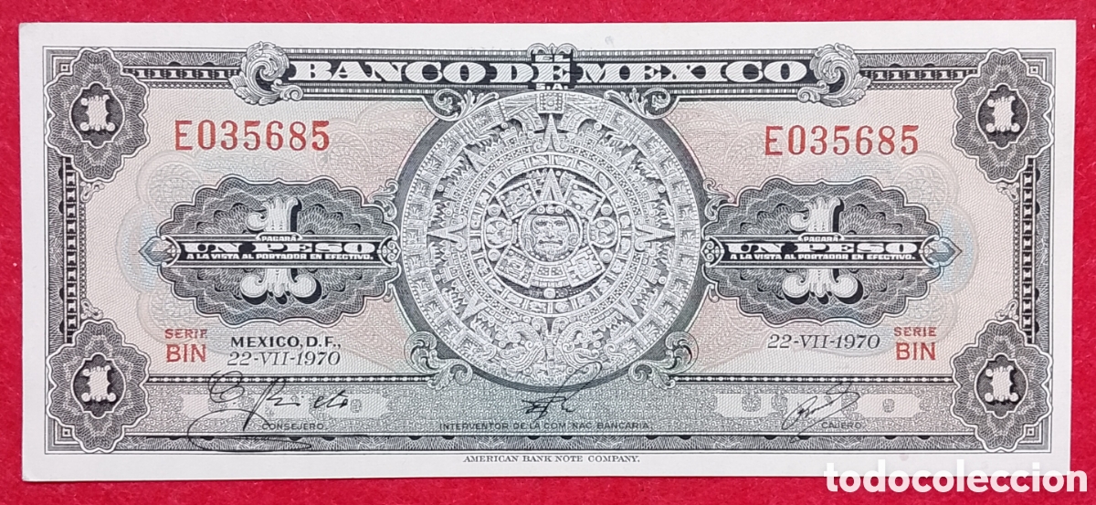 Billetes extranjeros: Billete M&eacute;xico 1 peso Pick #59I 1970 s/c