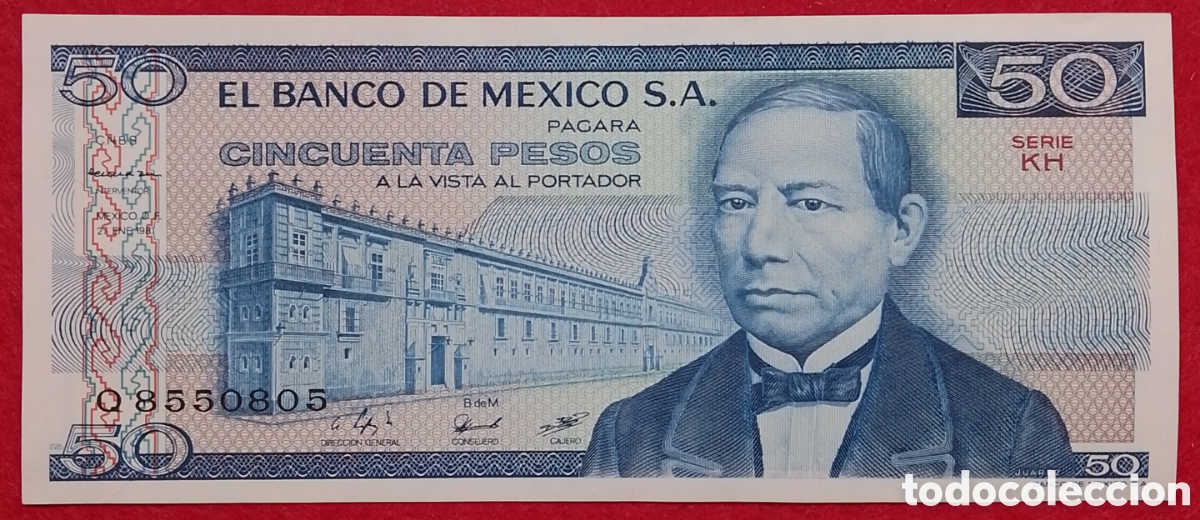 Notas Internacionais: Billete M&eacute;xico 50 pesos Pick #73 s/c