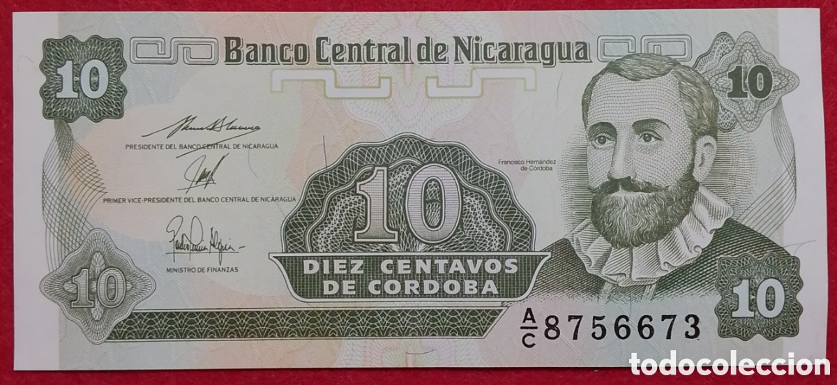 Billetes extranjeros: Billete Nicaragua 10 centavos de C&oacute;rdoba Pick #169 1991 s/c