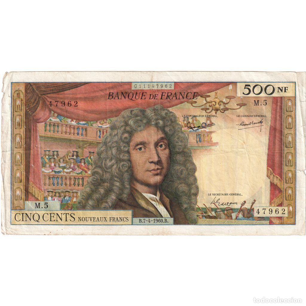 Billetes extranjeros: [#1515779] Francia, 500 Nouveaux Francs, Moli&egrave;re, 1960-04-07, M.5, BC