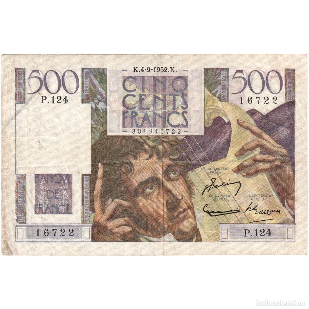 Billetes extranjeros: [#1515802] Francia, 500 Francs, Chateaubriand, 1952-09-04, P.124, BC+