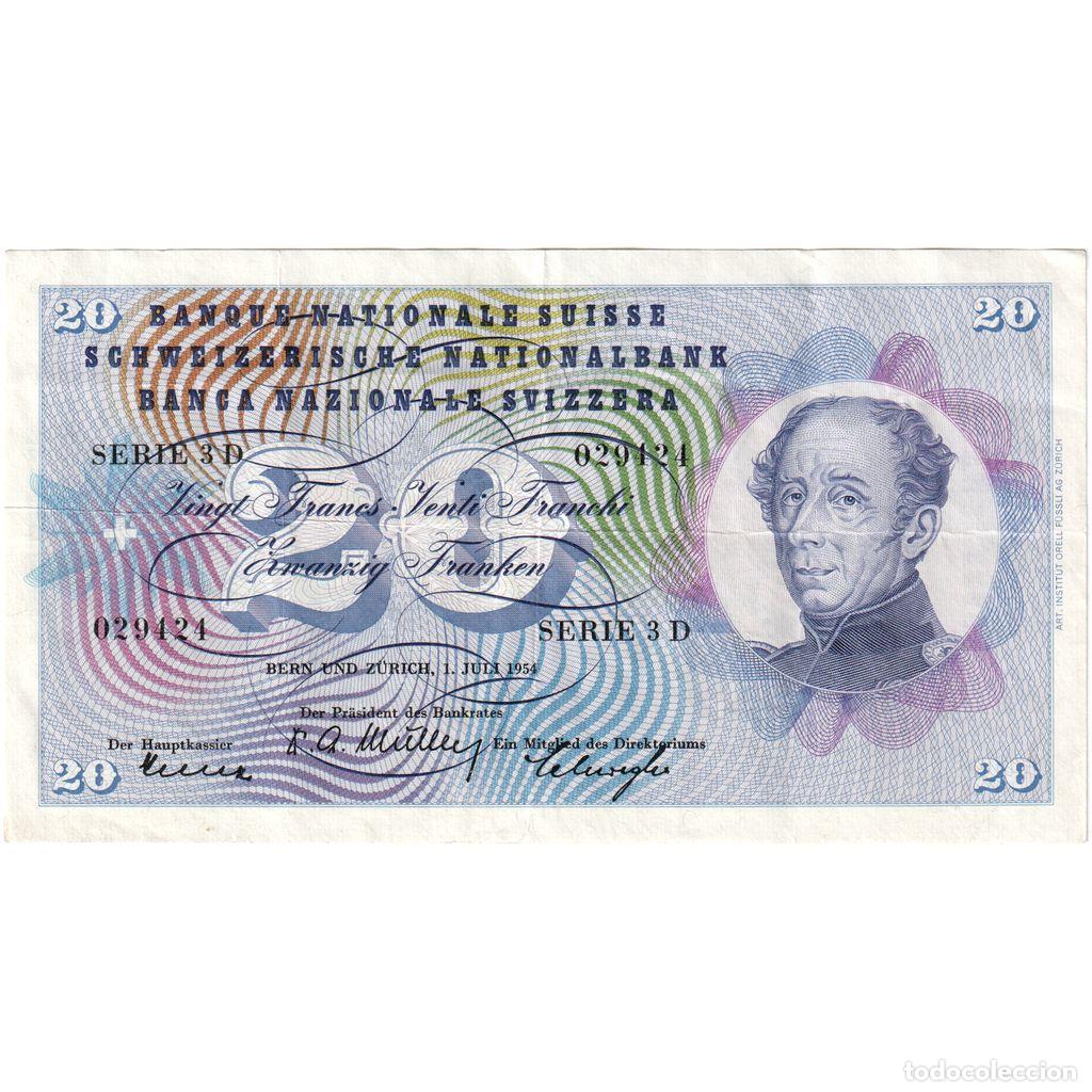 Billetes extranjeros: [#1515729] Suiza, 20 Franken, 1954-07-01, MBC