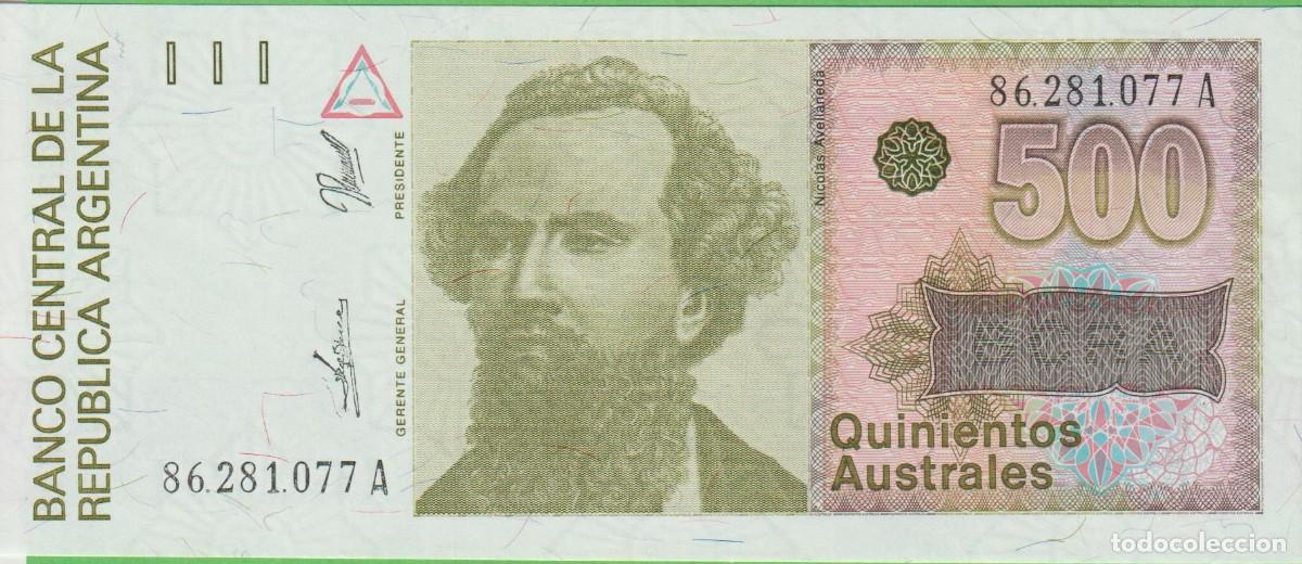 Billetes extranjeros: BILLETES - ARGENTINA - 500 AUSTRALES - (1988-90) SERIE 86.281.078 A - PICK-328B (SC)