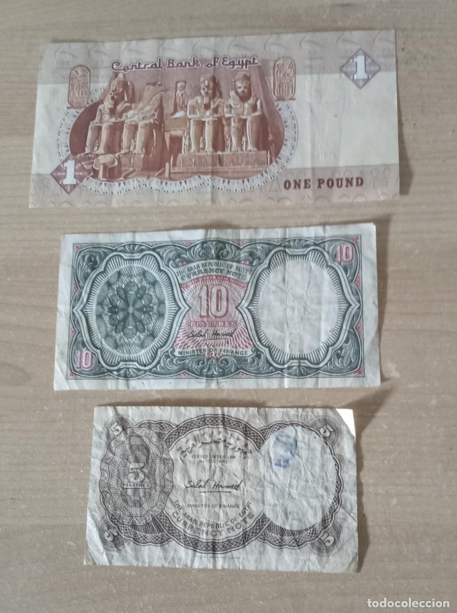 Billetes extranjeros: billetes de egipto. de 1 , 5 , 10 libras. Republic Egipt